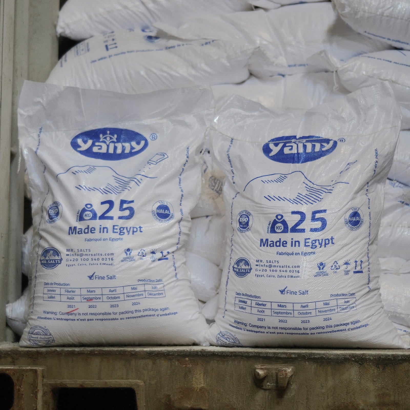 Yamy Salt 25kg packaging salt plastic packing table salt packaging 25kg Salt Quality Egyptian product Purity Top grade