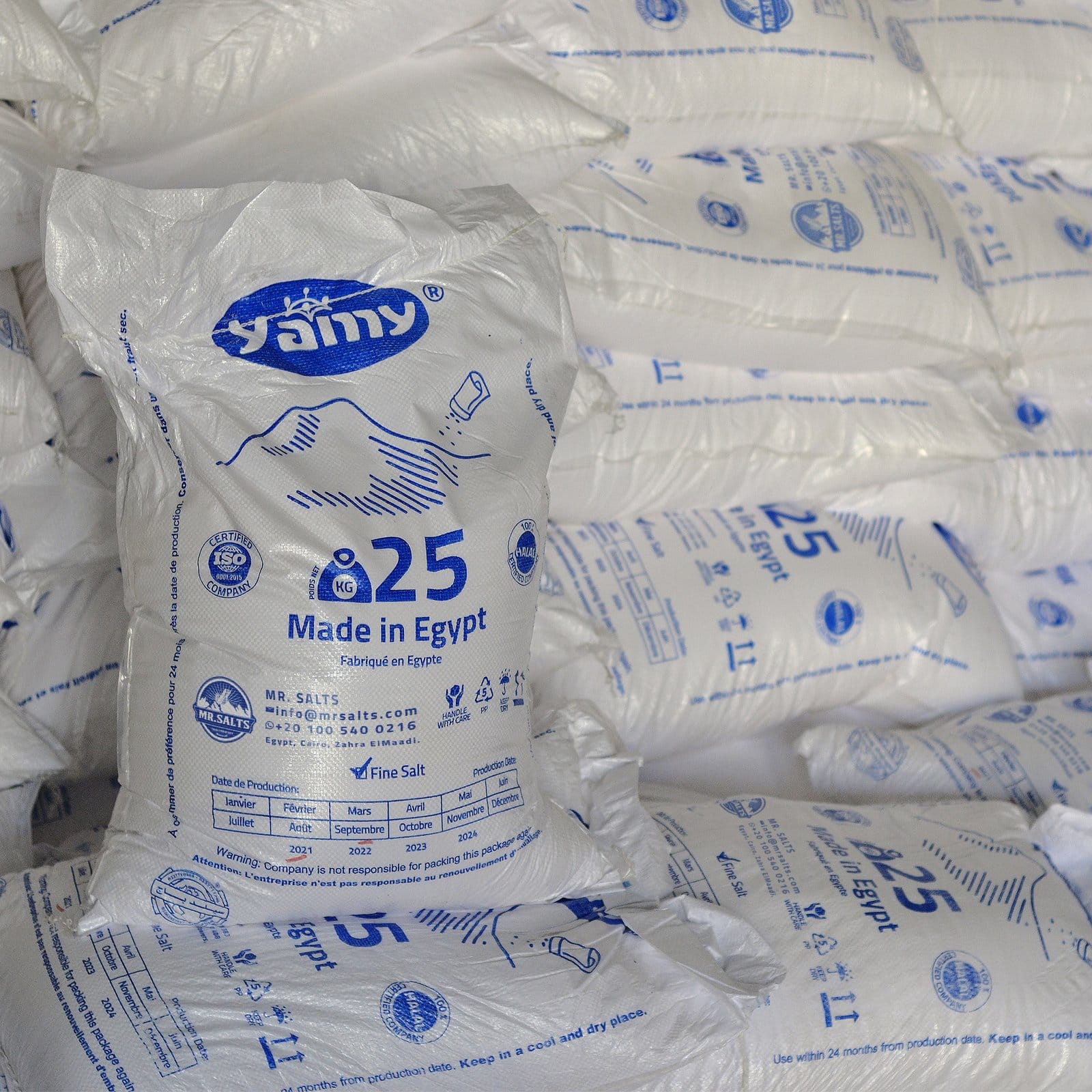 Yamy Salt 25kg packaging salt plastic packing table salt packaging 25kg Salt Quality Egyptian product Purity Top grade